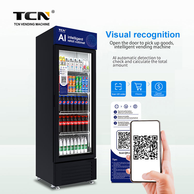 TCN AI Intelligent retail cabinet vending machine with visual recognition